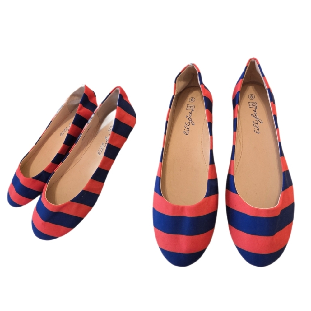 LILLYBEE Gametime Gameday Blue Orange Flats Sz 8